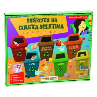 Exército da coleta seletiva, 62 peças, jogo de tabuleiro, brinquedo educativo, criativo, Mdf, 6+ 